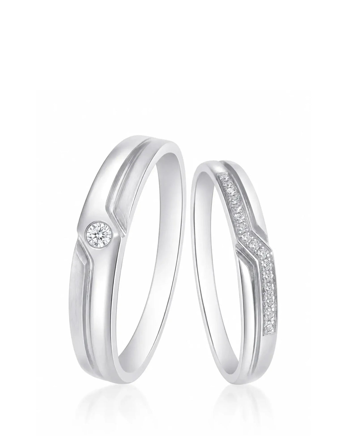 Channel Set Diamond Band Wedding Set