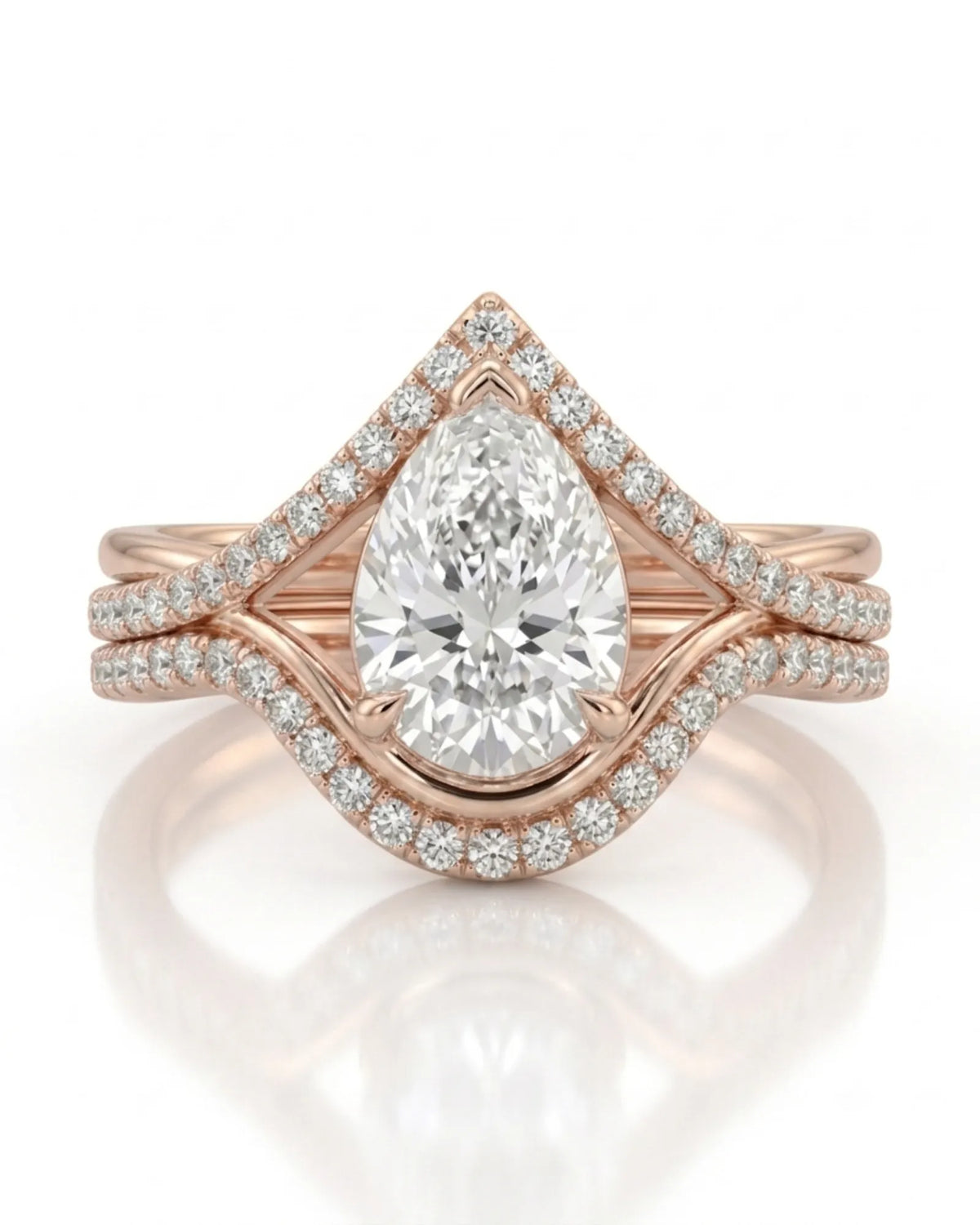 Amara • Pear-Cut Moissanite Bridal Set in Platinum