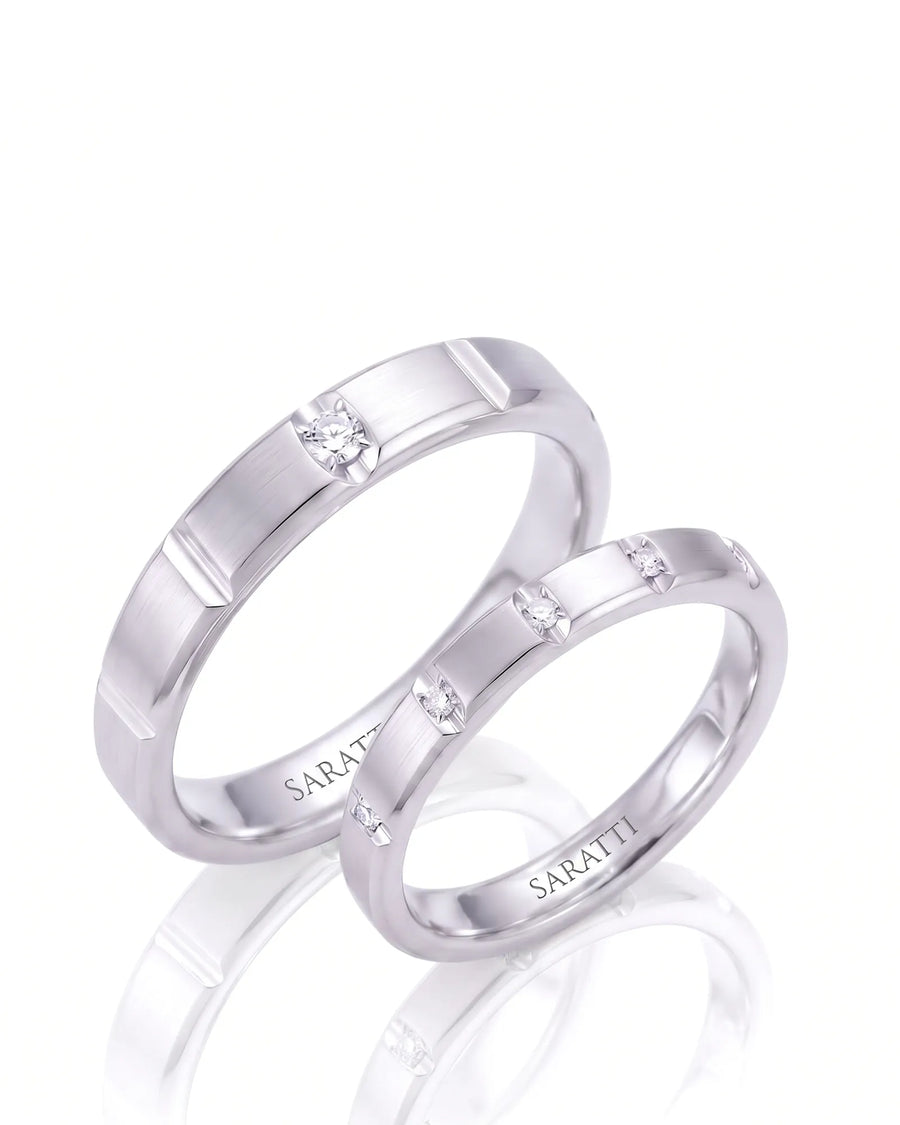 Linear Covenant Wedding Set | His & Hers