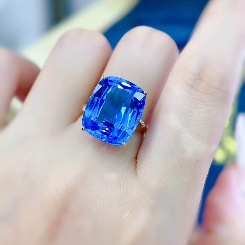 Celestial Moon Topaz Diamond Accent Gold Rin