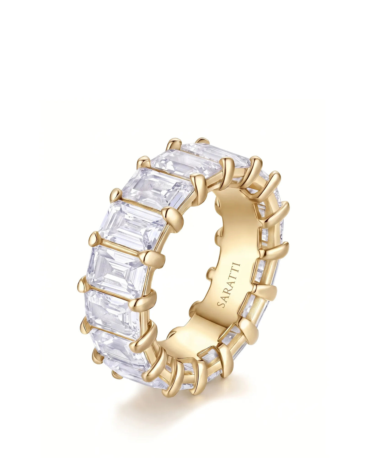 Emerald Cut Eternity Band in White Gold