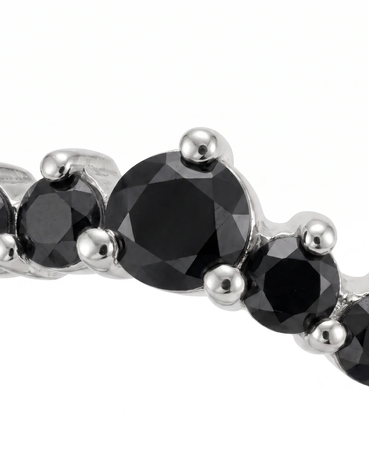 Black Diamond Curved Band in 18K Yellow Gold — 18K White Gold — View 6
