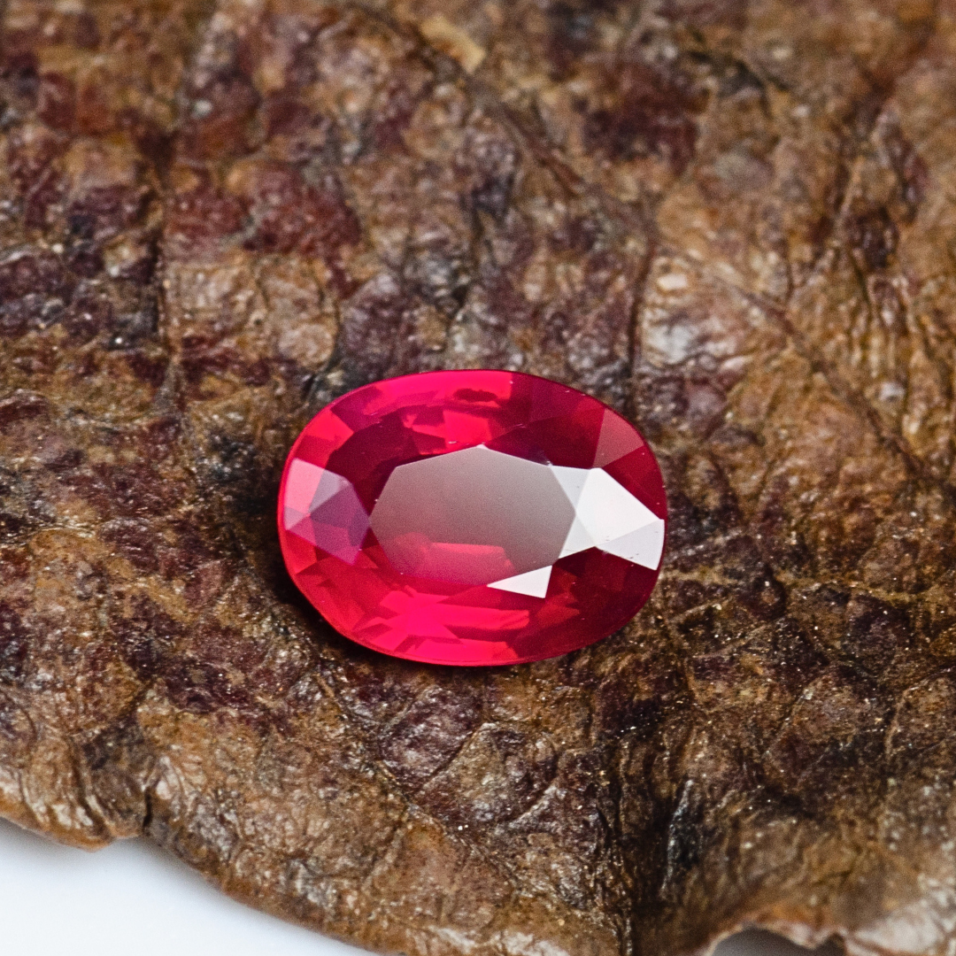 0.46 carats Oval Brumese Unheated Ruby Gem | 5.3 x 4.7mm
