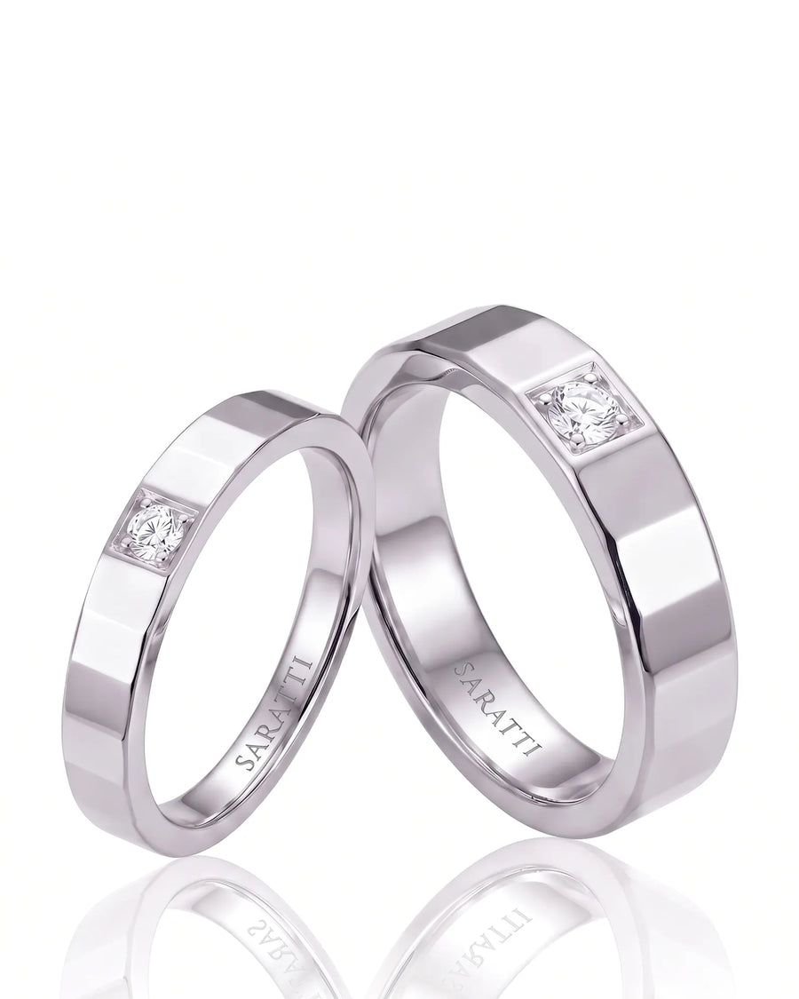 Aura Diamond Wedding Set | His & Hers