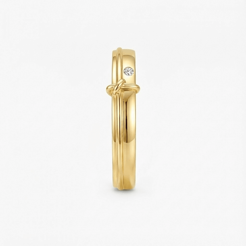 6mm Yellow Gold Men’s Diamond Ring, Brilliant Round – SARATTI