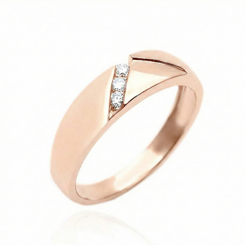 4mm mens wedding band luxury diamond wedding ring in 18K rose gold | SARATTI