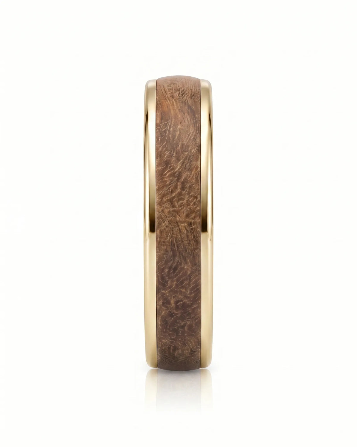 Women's Wenge Wood Ring in White Gold
