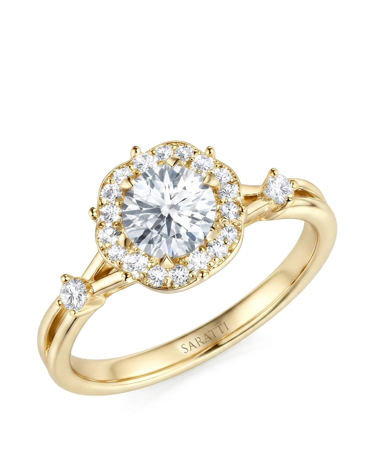 Emory – Eternal Presence Natural Round Diamond Halo Ring