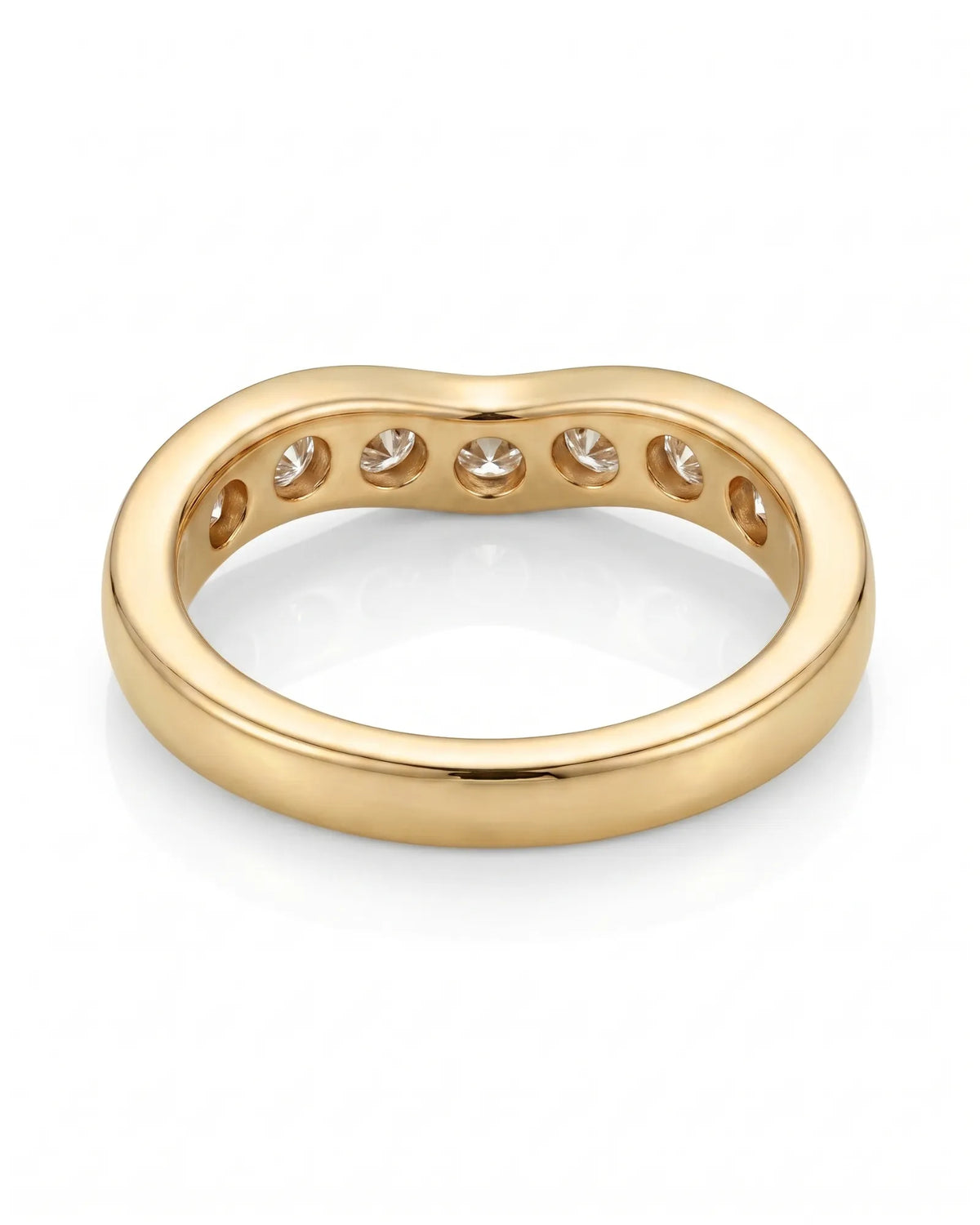 Yellow Gold Wedding Band with Diamonds