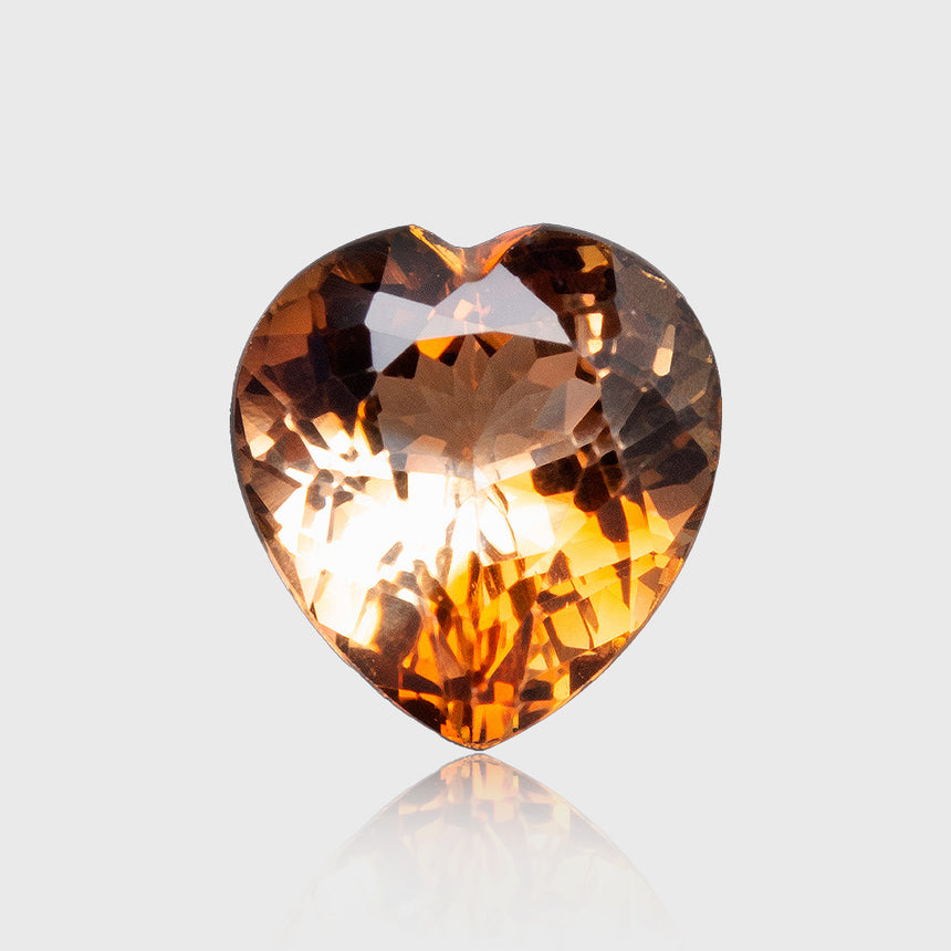 8.00 carat Natural golden Imperial Topaz heart faceted loose gemstone | SARATTI