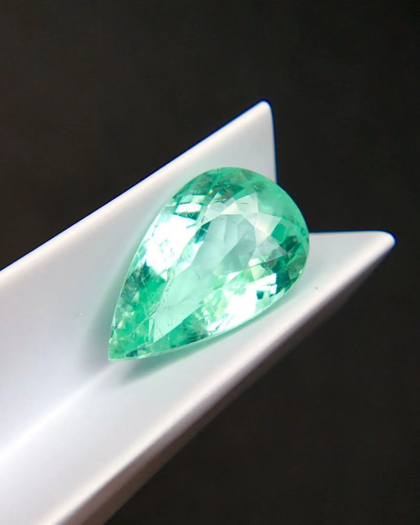 8.13ct Natural Tourmaline pear faceted front view | SARATTI