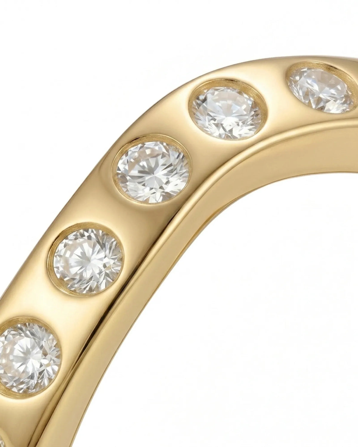 Yellow Gold Wedding Band with Diamonds