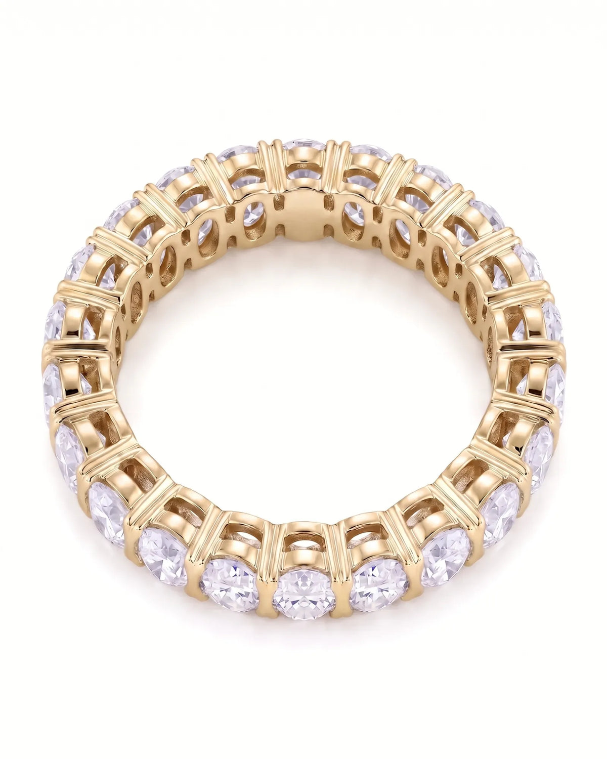 2.80 carat oval diamond eternity wedding band, detail view 1 | SARATTI