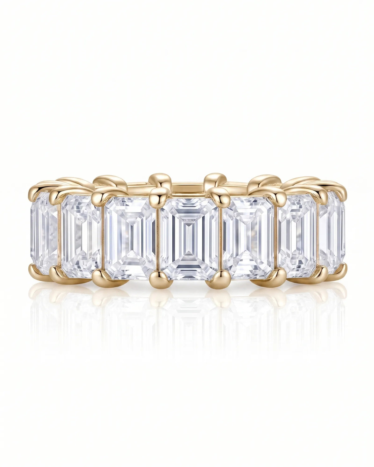 Emerald Cut Eternity Band in White Gold