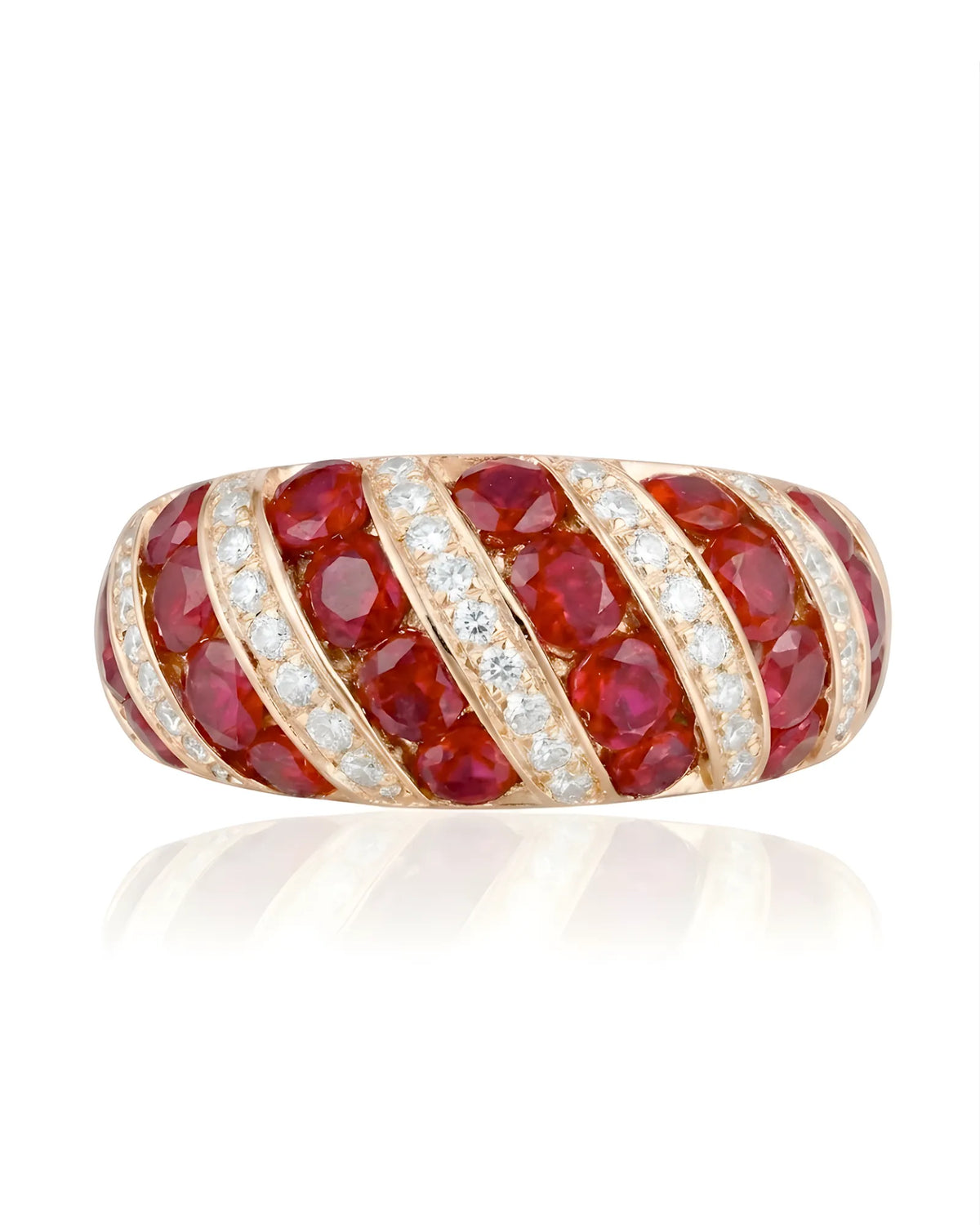 Crimson Strata – Natural Ruby & Diamond Ring