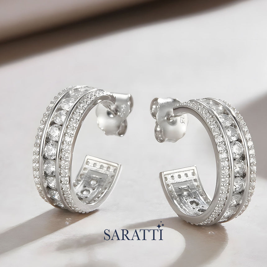 Moissanite Earrings in 925 Sterling Silver | Saratti Jewelry