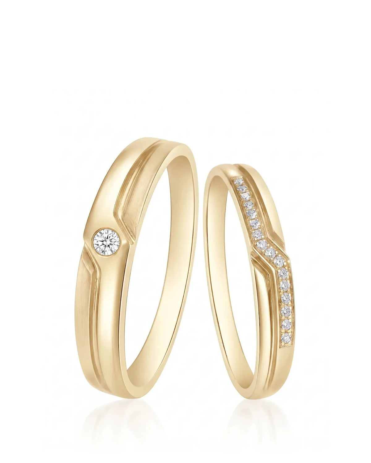 Channel Set Diamond Band Wedding Set