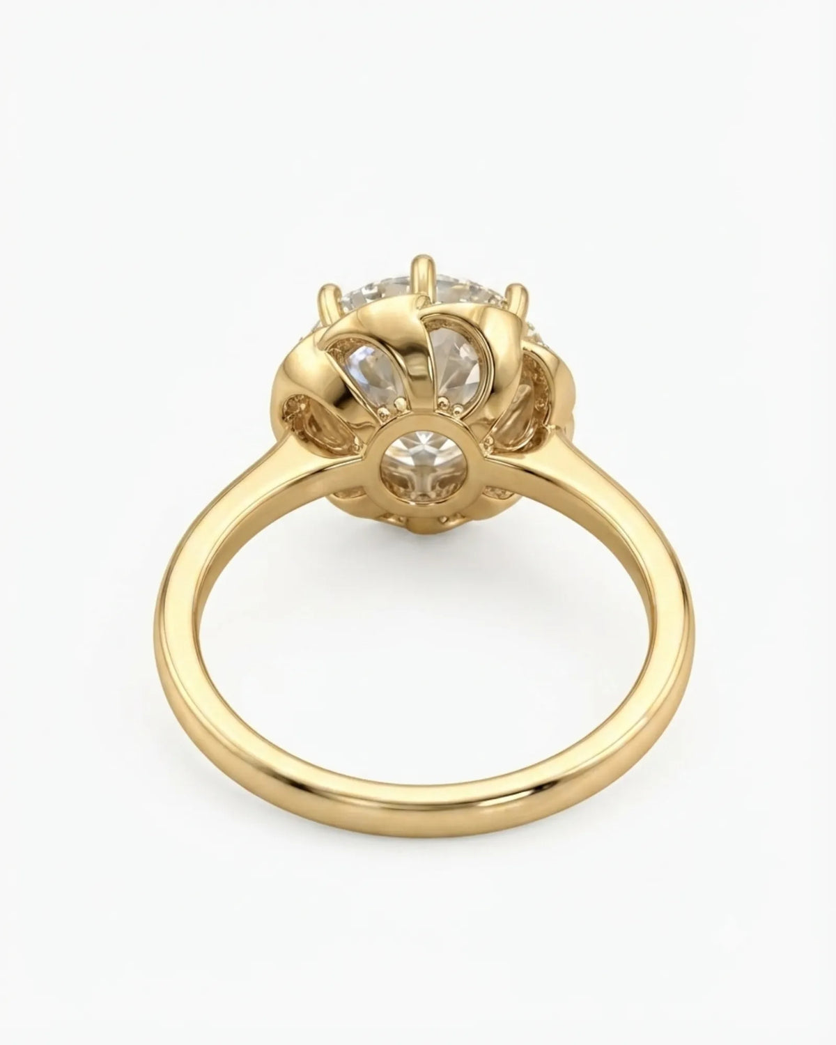 AYALA • 4 carat Moissanite Ring in White Gold with Halo