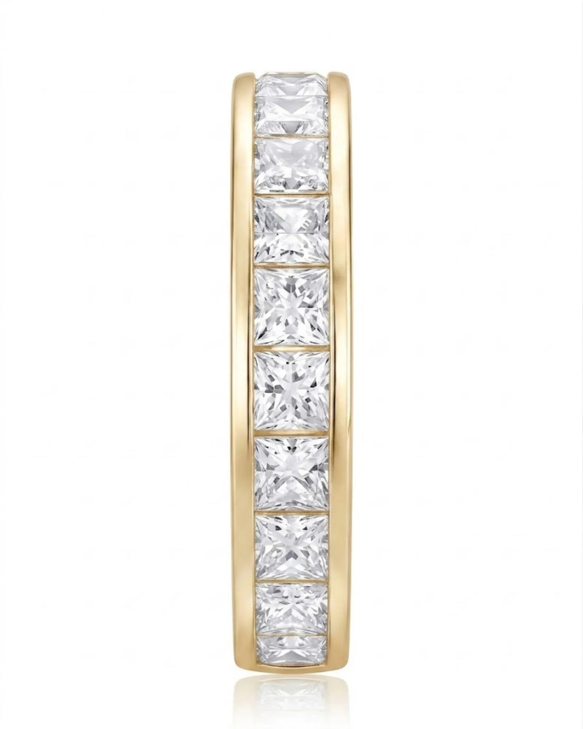 Channel-set princess-cut diamond wedding ring in 18K yellow gold, approximately 0.50 carat | SARATTI