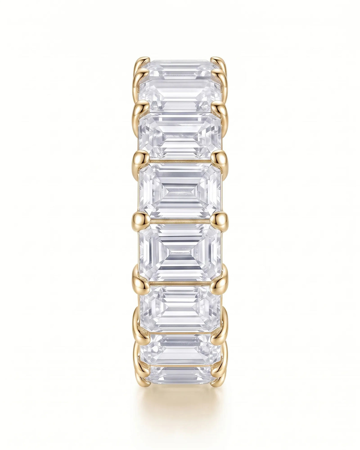Emerald Cut Eternity Band in White Gold