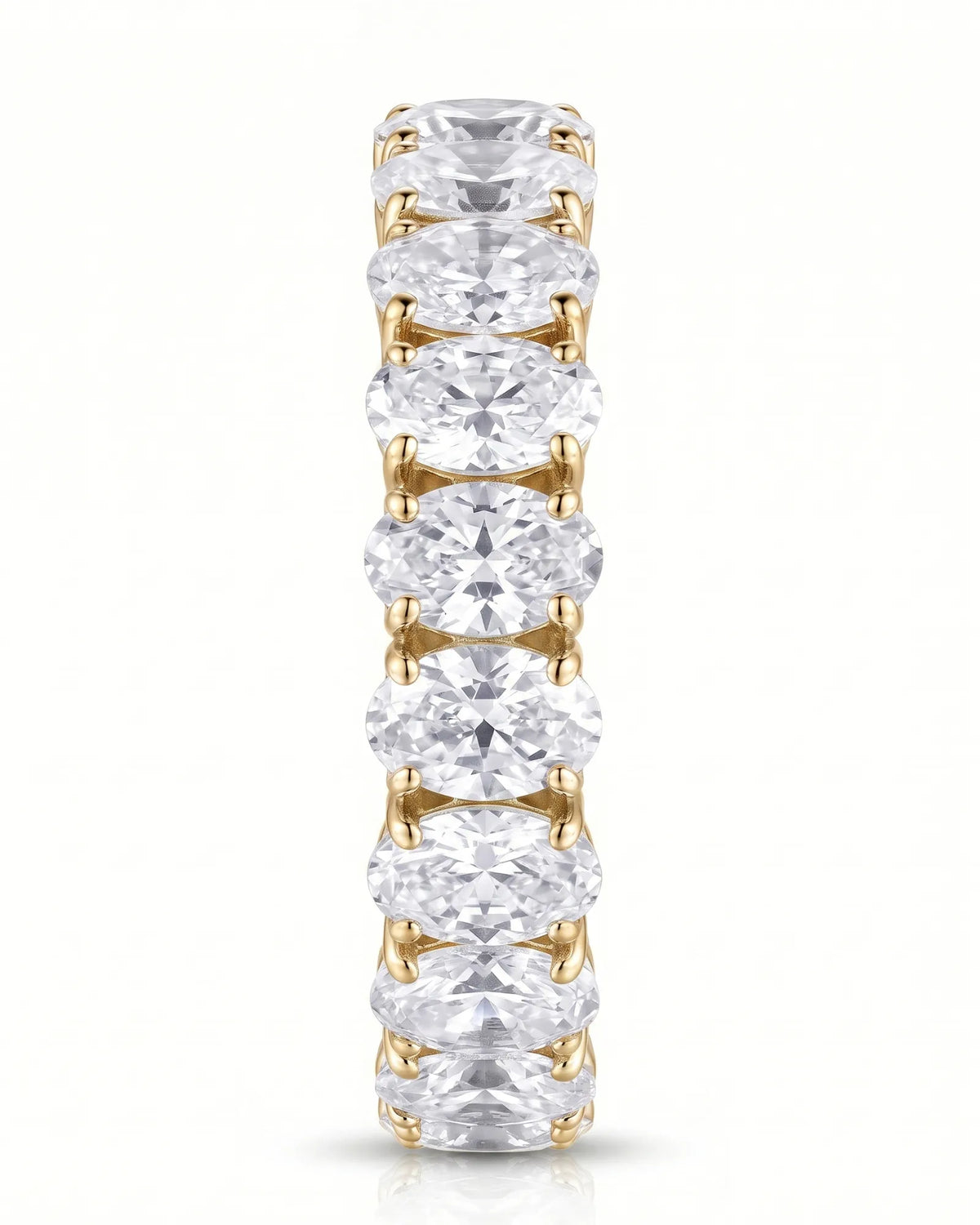2.80 carat oval diamond eternity wedding band, view 4 | SARATTI