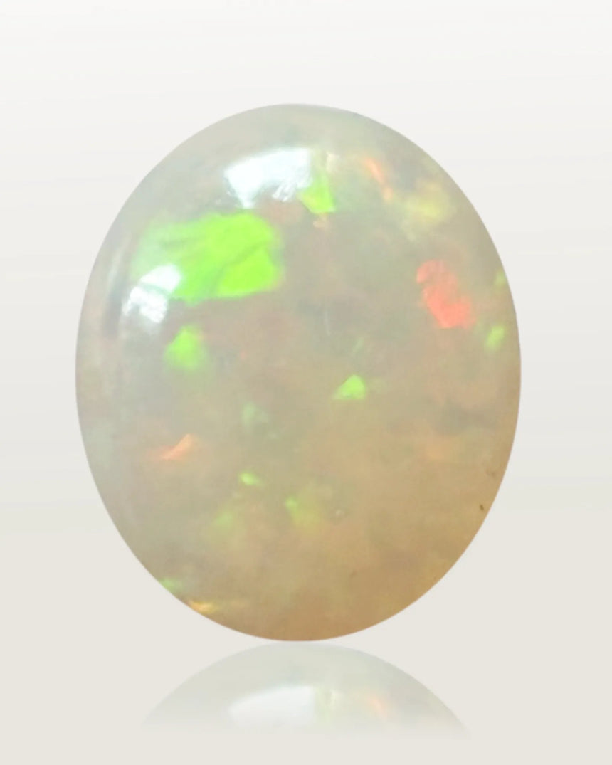 Alternate angle of 2.64ct Natural White Opal with bright fire | SARATTI