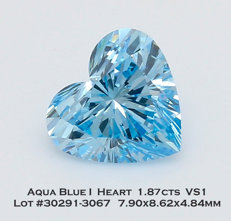 Aqua Blue VS1 Clarity Heart Cut Blue Natural Diamond | Treated | Saratti