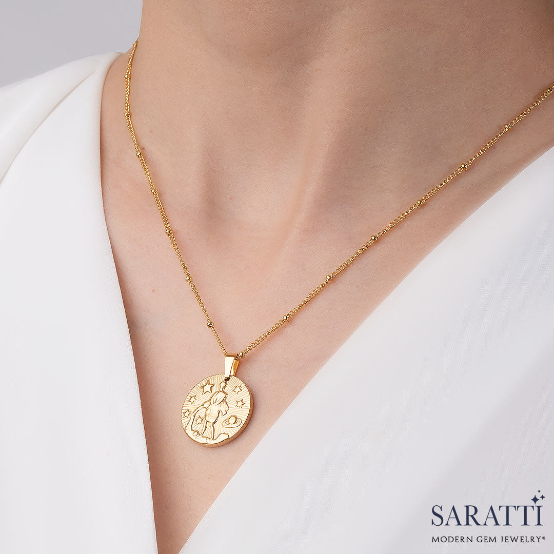 Aquarius Necklace on Model | Saratti