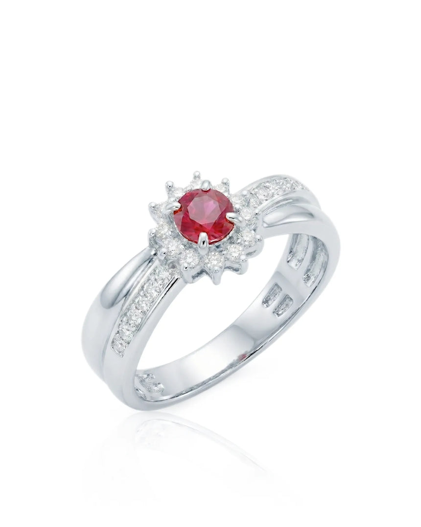 Aurea Apotheosis Ruby & Diamond Ring in Platinum | SARATTI