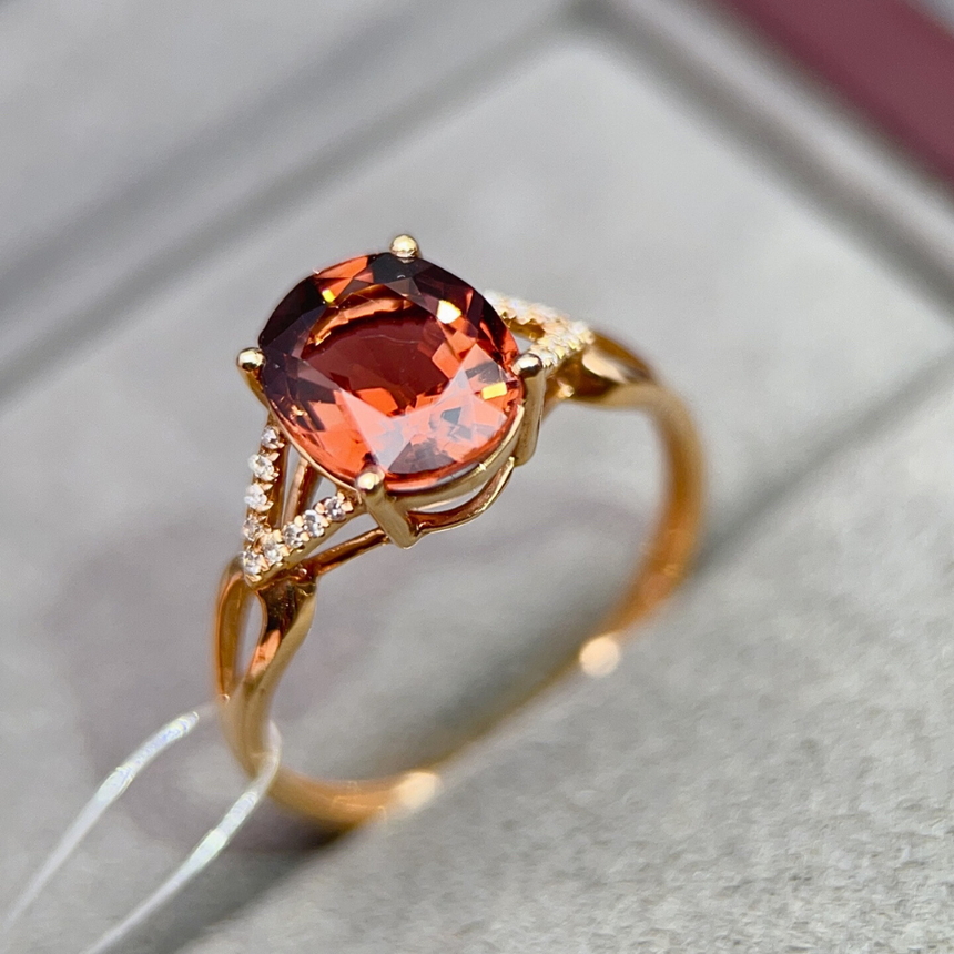 Fiery Orange Tourmaline Engagement Ring