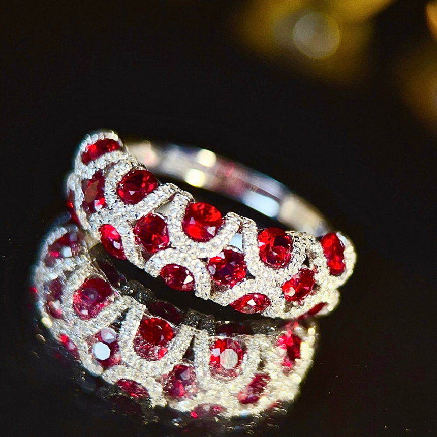 Crimson Cascade Ruby Bracelet