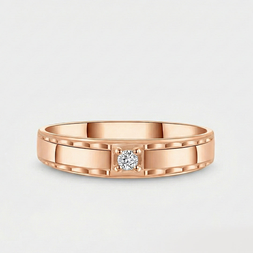 Aurum axis diamond ring in 18k rose gold with square center diamond | SARATTI