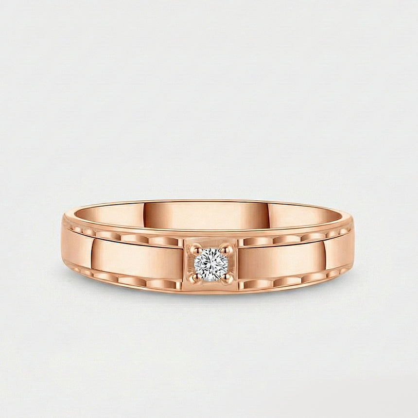 Aurum axis diamond ring in 18k rose gold with square center diamond | SARATTI