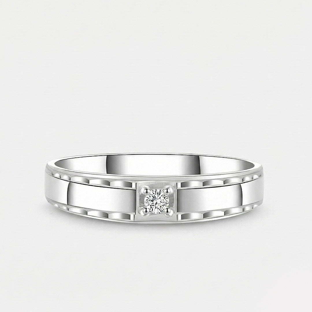 Aurum axis diamond ring in platinum with square center diamond | SARATTI