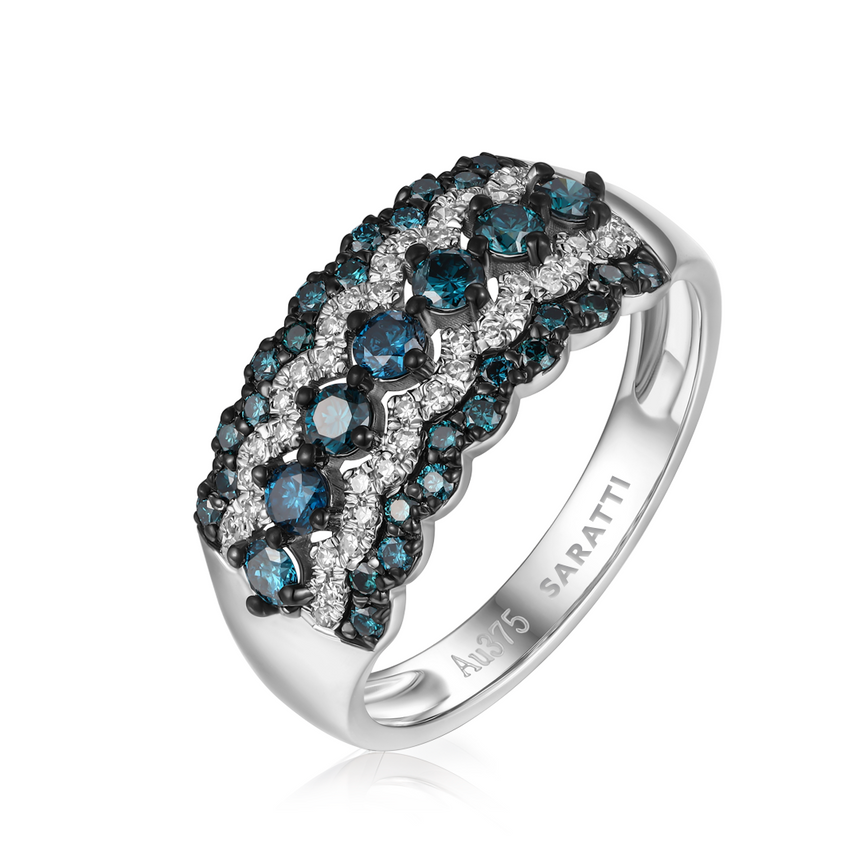 Azure Élan Blue Diamond 18K White Gold Ring - SARATTI