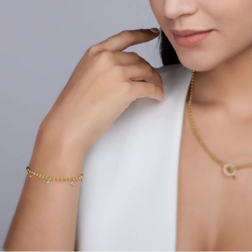 Noble Spark : Moissanite Gold Vermeil Bracelet