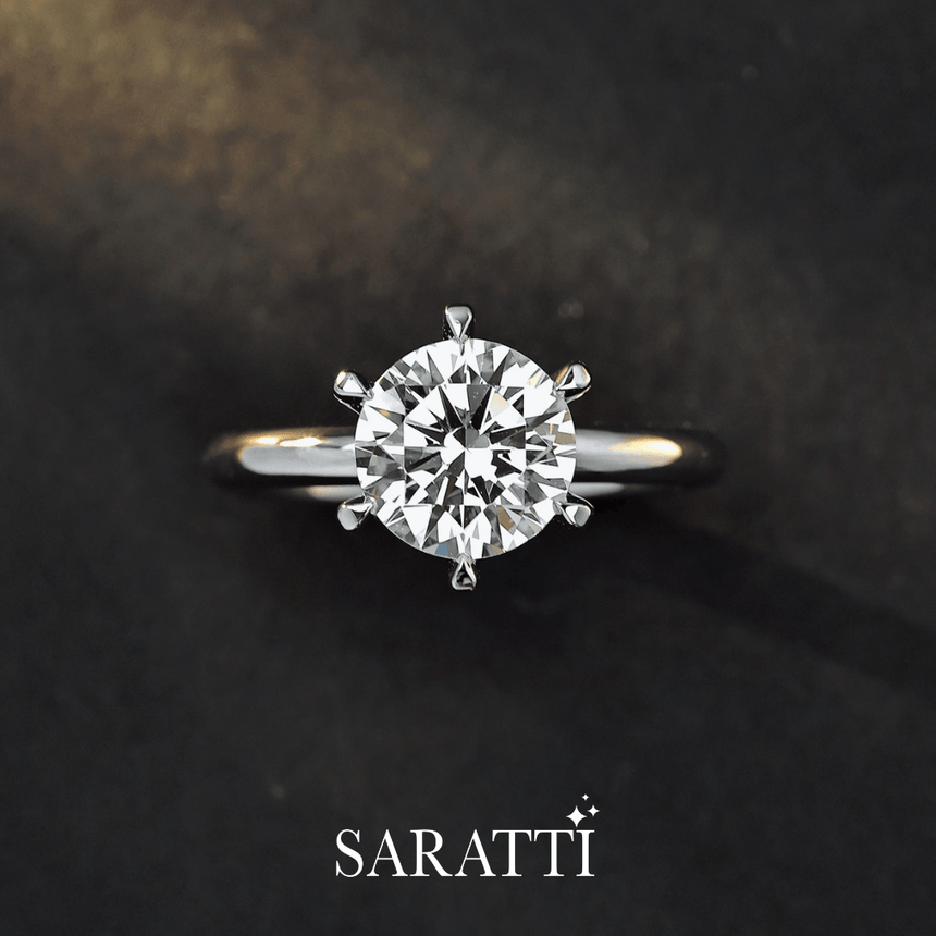 18K Two Tone Natural Brilliant Round Diamond Ring