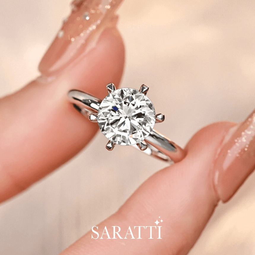 Claw Prong Set Natural Diamond Solitaire Ring