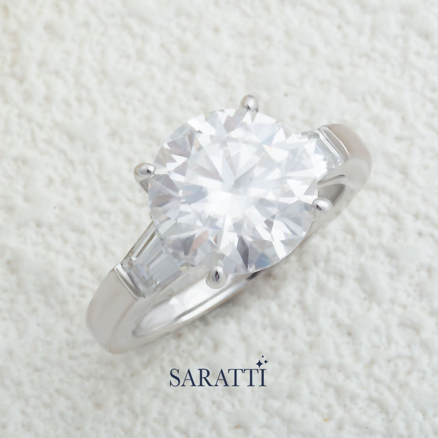 Prong Held Round Diamond Ring | Saratti