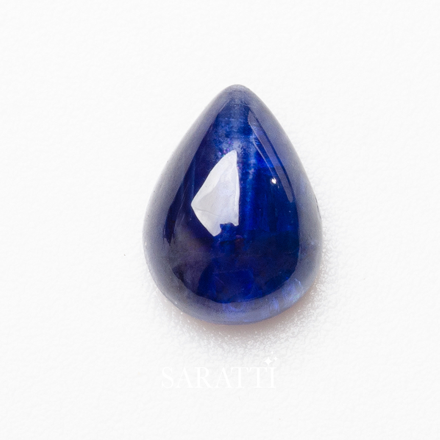 0.9 carats Pear Cabochon Natural Sapphire Gemstone - 6.6mm x 4.9mm