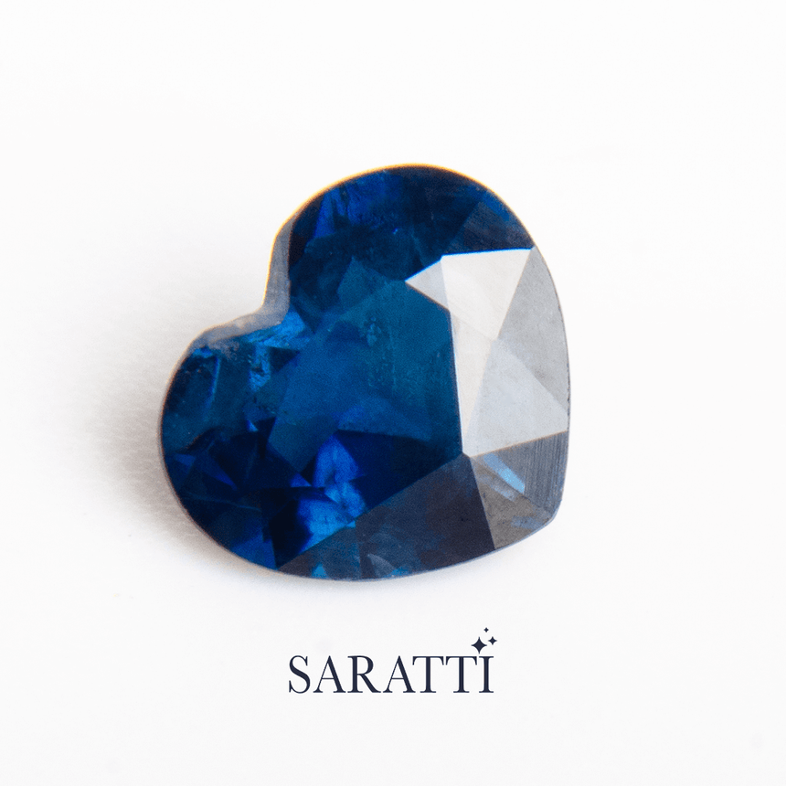 Heart Shape Blue Gemstone | Royal Blue Sapphire Sapphire Gemstone in Heart Shape | SARATTI