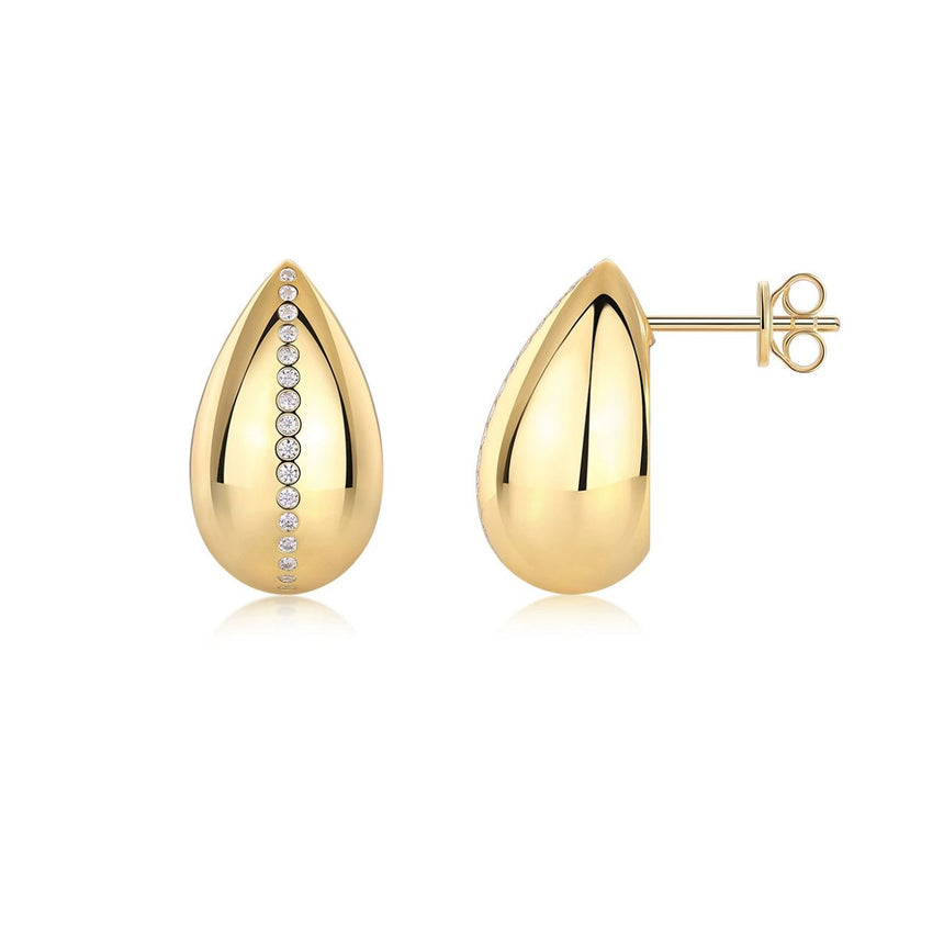 Golden Droplets : Moissanite Gold Vermeil Drop Earrings