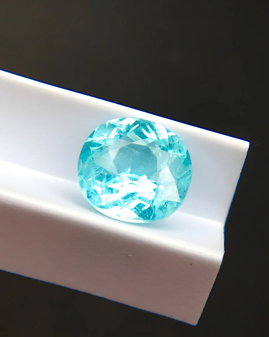 Certified Paraiba tourmaline gemstone 1.22 carat oval shape - SARATTI