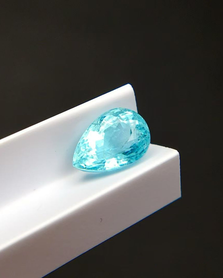 Certified Paraiba tourmaline gemstone 1.22 carat pear shape - SARATTI