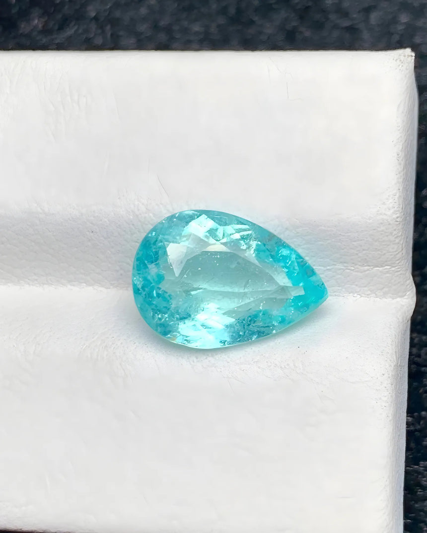 Certified Paraiba tourmaline gemstone 3.73 carat pear shape - SARATTI