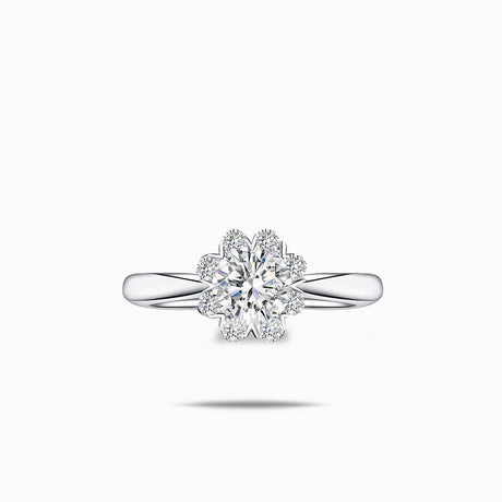 Chloe 0.6 Carat Round Halo Diamond Engagement Ring | Modern Gem Jewelry | Saratti