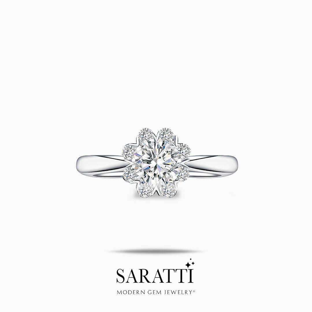 Captivating Round Diamond Engagement Ring | Modern Gem Jewelry | Saratti
