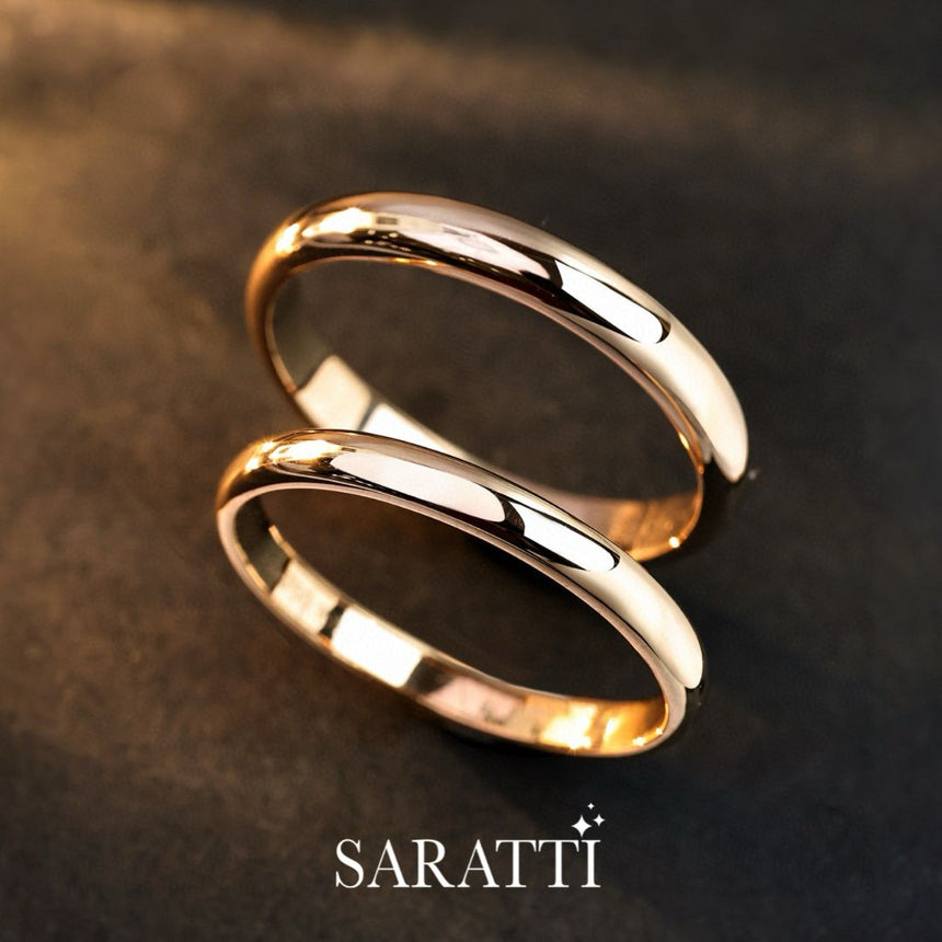 Elegant Rose Gold Wedding Set With Diamonds | Saratti