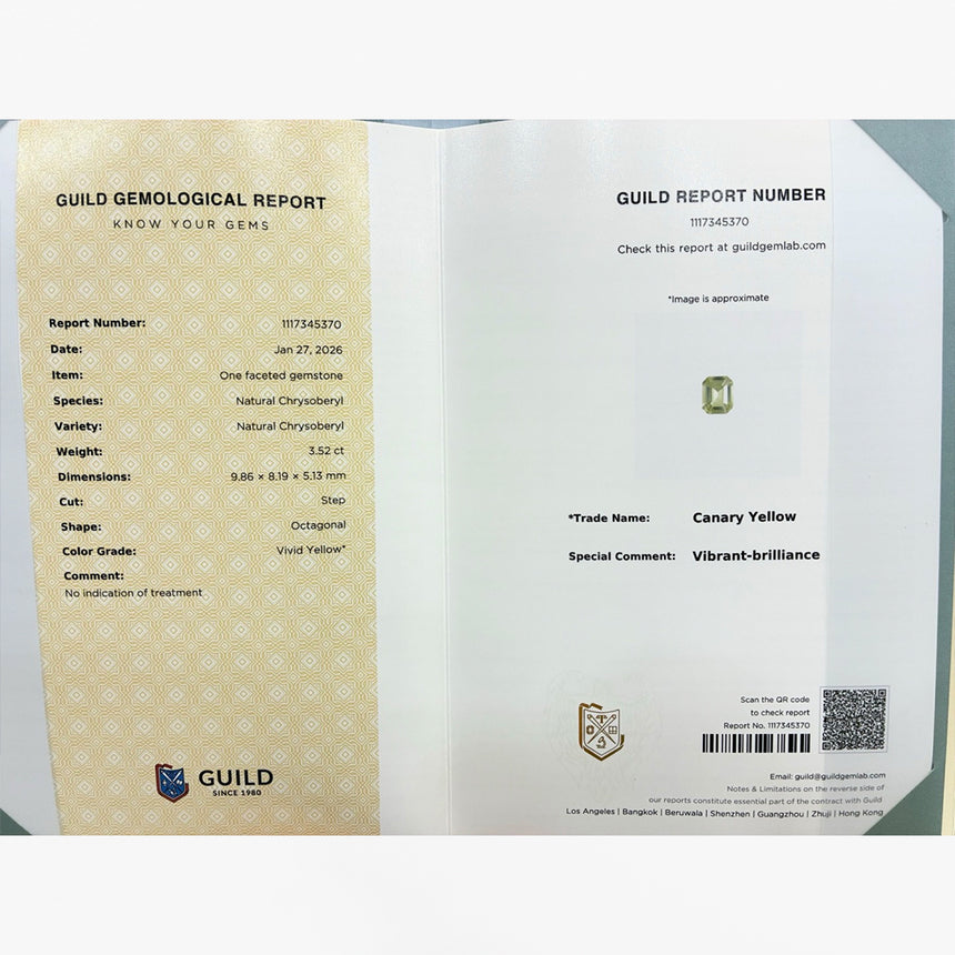 Close-up of Natural chrysoberyl octagonal faceting detail | SARATTI