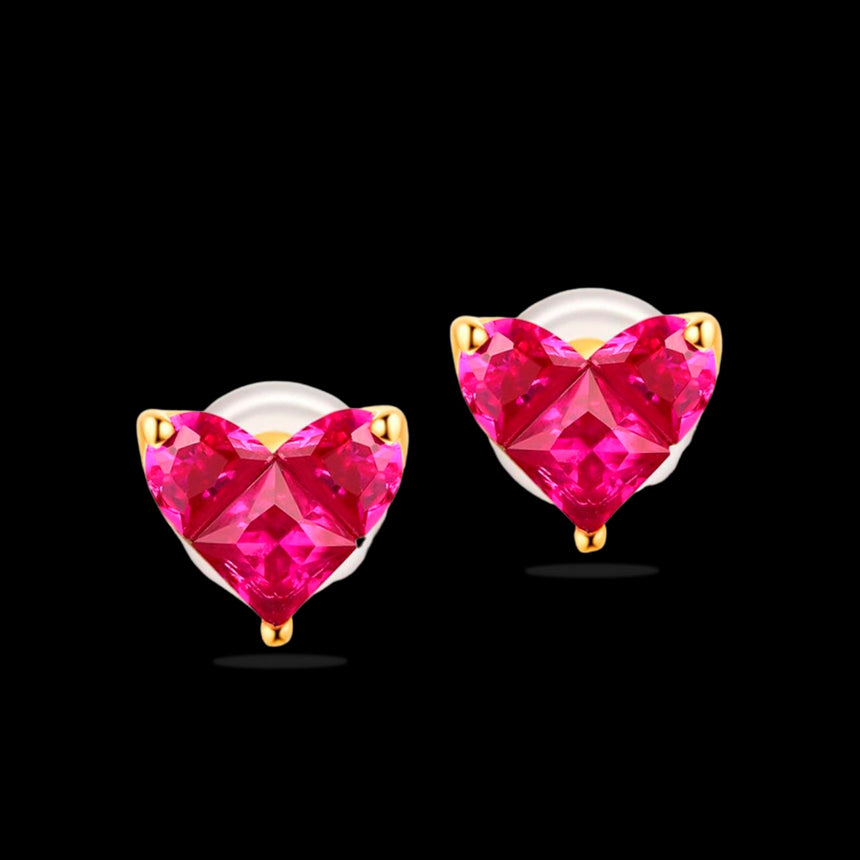 Crimson Devotion Ruby Stud Earrings in 14K Gold